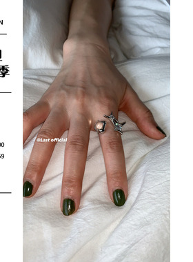 other女合金小众透明开口戒指