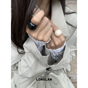LONSLAN 2025ss简约树脂百搭高质感食指戒气质戒指 ACC