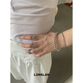 2025ss设计感串珠开口流苏手镯＋戒指叠戴时尚 LONSLAN ACC 配饰