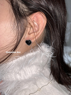 法式 约会小心机 质感小巧爱心925银耳扣耳钉耳坠 ACC LONSLAN