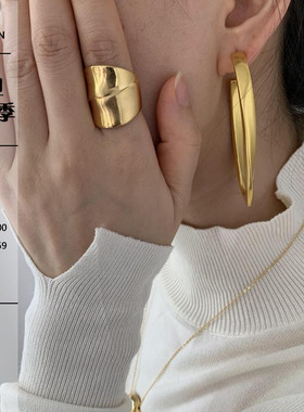 LONSLANACC简约素圈开口宽戒指