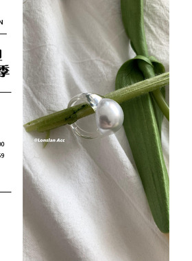 复古几何树脂戒指可爱拼色