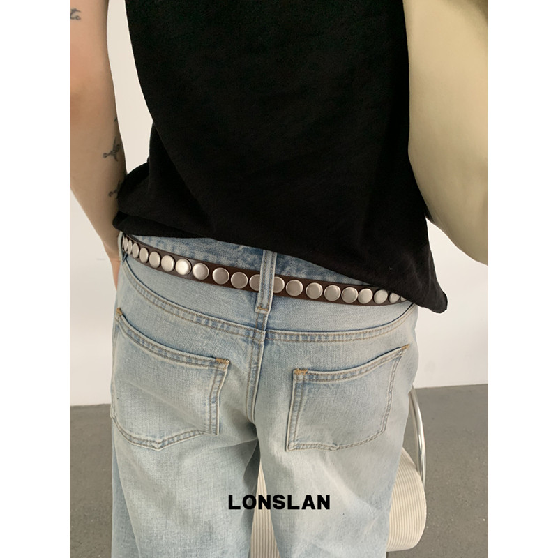 LONSLAN ACC 春夏铆钉腰带小众设计感ins风时髦百搭皮带潮图片