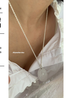 LonslanAcc椭圆石头点缀项链女