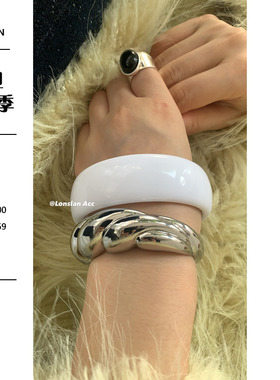 LonslanAcc简约质感白色圆圈手环