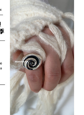 LonslanAcc暗纹手工大气质感指环