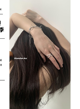 LONSLANACC不规则交叉细圈戒指