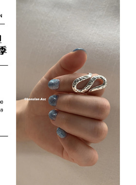 LONSLANACC字母S造型金属戒指