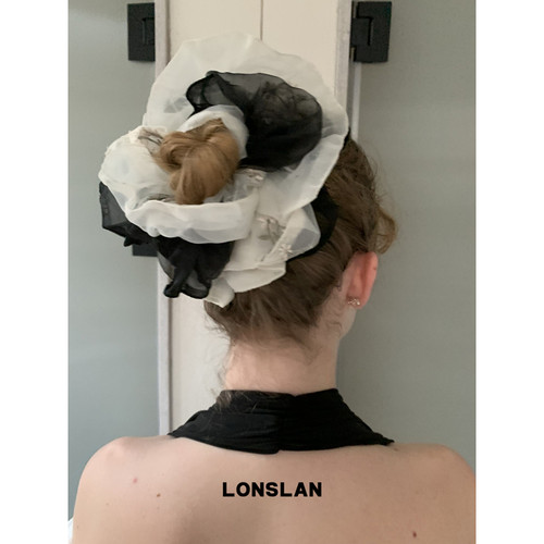 LONSLAN ACC 春夏韩系刺绣花朵网纱发圈百搭时尚发饰