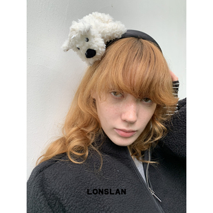 LONSLAN 秋冬可爱俏皮立体西高地小狗头箍洗脸发箍 ACC