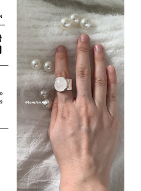 LONSLANACC圆珠白色透亮戒指