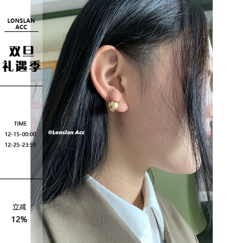 other小众金属女立体耳饰