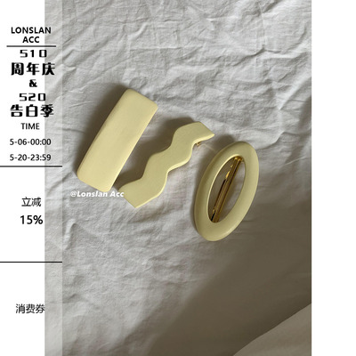 lonslanacc复古别致木发夹几何