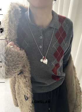 LONSLANACC红色爱心吊坠流苏项链