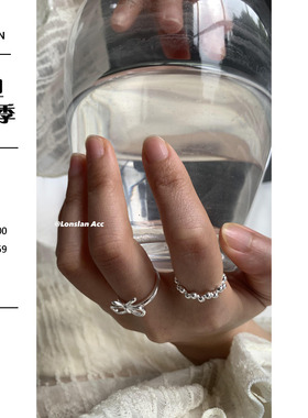 LONSLAN可爱少女蝴蝶结戒指组合