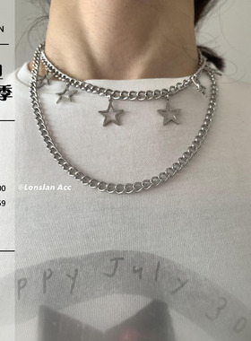 other合金拼接叠层情侣星星图案