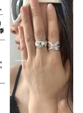 LONSLANACC俏皮蝴蝶结银戒指