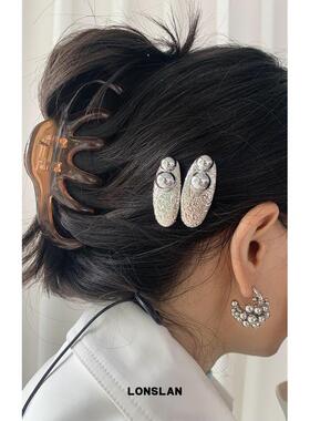 LONSLAN ACC 2024搭配 俏皮少女银色小刘海别致夹子对夹