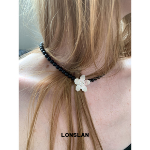 高质感串珠花朵项链气质百搭锁骨链 2025ss LONSLAN ACC