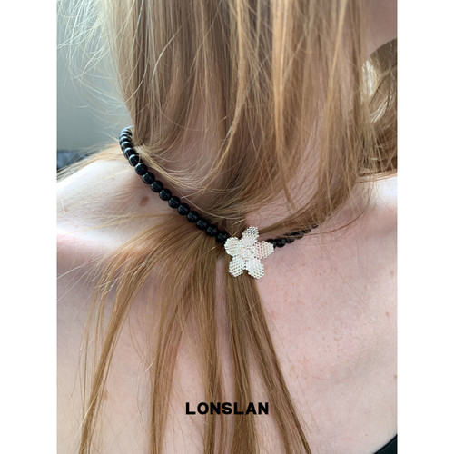 LONSLAN ACC 2025ss 高质感串珠花朵项链气质百搭锁骨链
