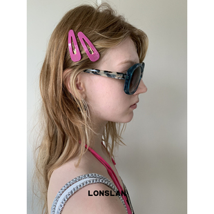 LONSLAN 2025ss可爱高质感夏日奶油醋酸水滴夹彩色发卡bb夹 ACC