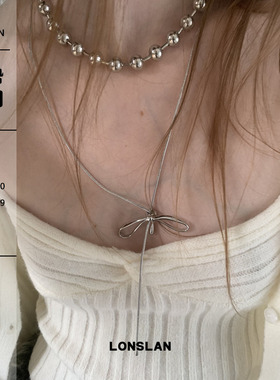 LONSLANACC拼接蝴蝶结项链
