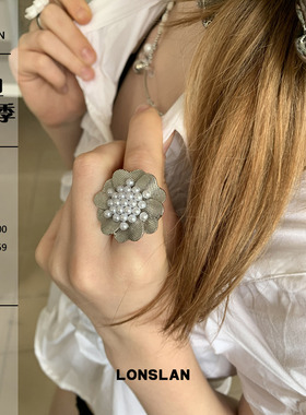 LONSLAN ACC 2025ss个性夸张花朵巴洛克戒指可开口指环