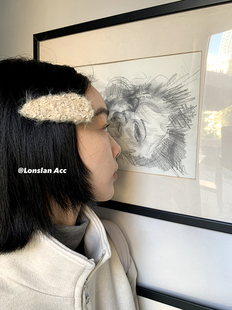 LONSLAN 秋冬毛绒感布料彩色可爱大号刘海简约百搭对夹 ACC