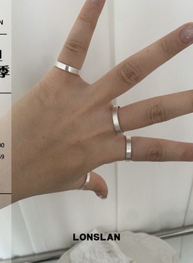 LONSLAN ACC 2025ss简约时尚圆环拉丝戒指叠戴五件套百搭指环