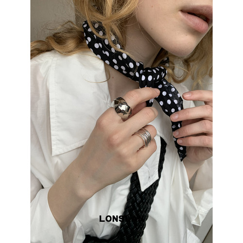 LONSLAN ACC 春夏高级感菱格时髦百搭食指戒个性戒指