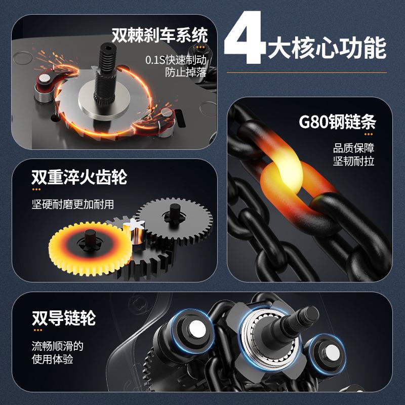 日式手拉葫芦G型起重工业倒链1吨2T3t5t10吨3米6m三角吊葫芦