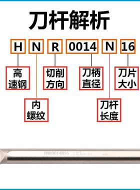 高速钢/钨钢数控内螺纹刀杆HNR/CNR0008K08抗震防震内孔螺丝八极