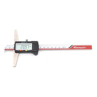 123 电子数显游标卡尺量具 101 150mm 广陆单钩头深度数显卡尺0