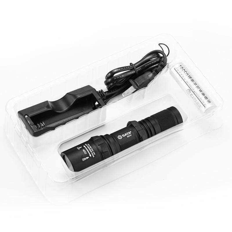 世达（SATA）90747高性能调焦强光充电式手电筒480LM
