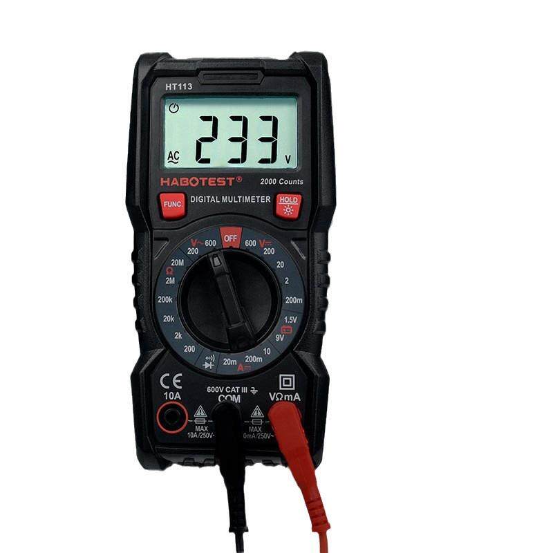 华博 HT113高精度手持数字万用表防烧表电工小型家用多用表