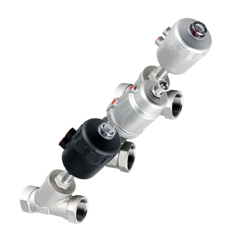 304不锈钢气动内丝角座阀蒸汽气动阀角座阀Y型高温自动控制阀门