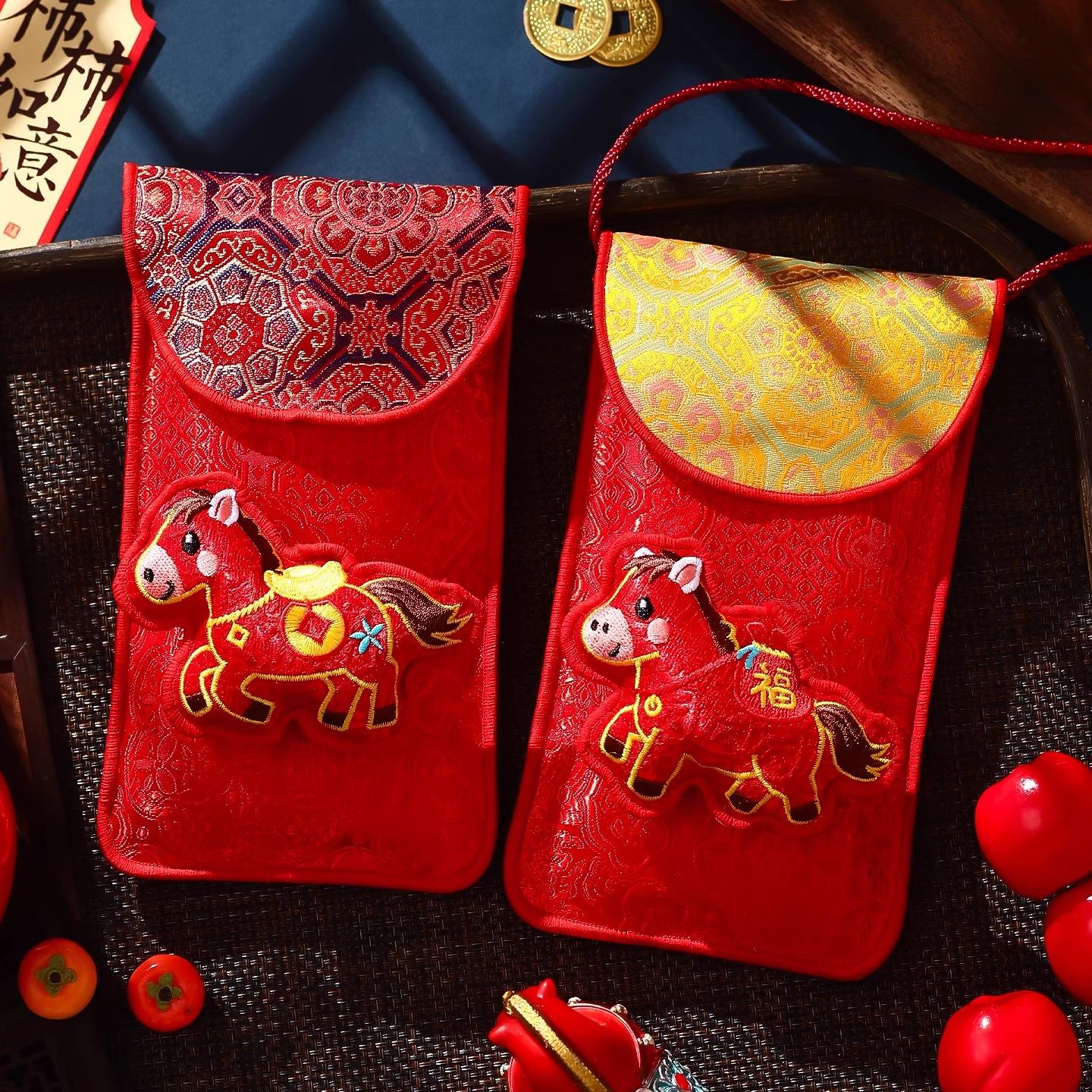 刺绣布艺红包袋2026年新款马年高档创意儿童挂脖压岁钱新年利是封,节庆用品/礼品,红包/利是封,淘宝优惠券,粉丝福利购,淘宝优惠卷