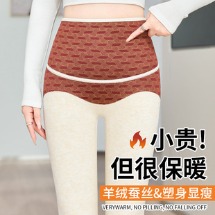 加绒鲨鱼裤 冬 女收腹提臀羊毛蚕丝绒高腰紧身显瘦瑜伽保暖打底棉裤