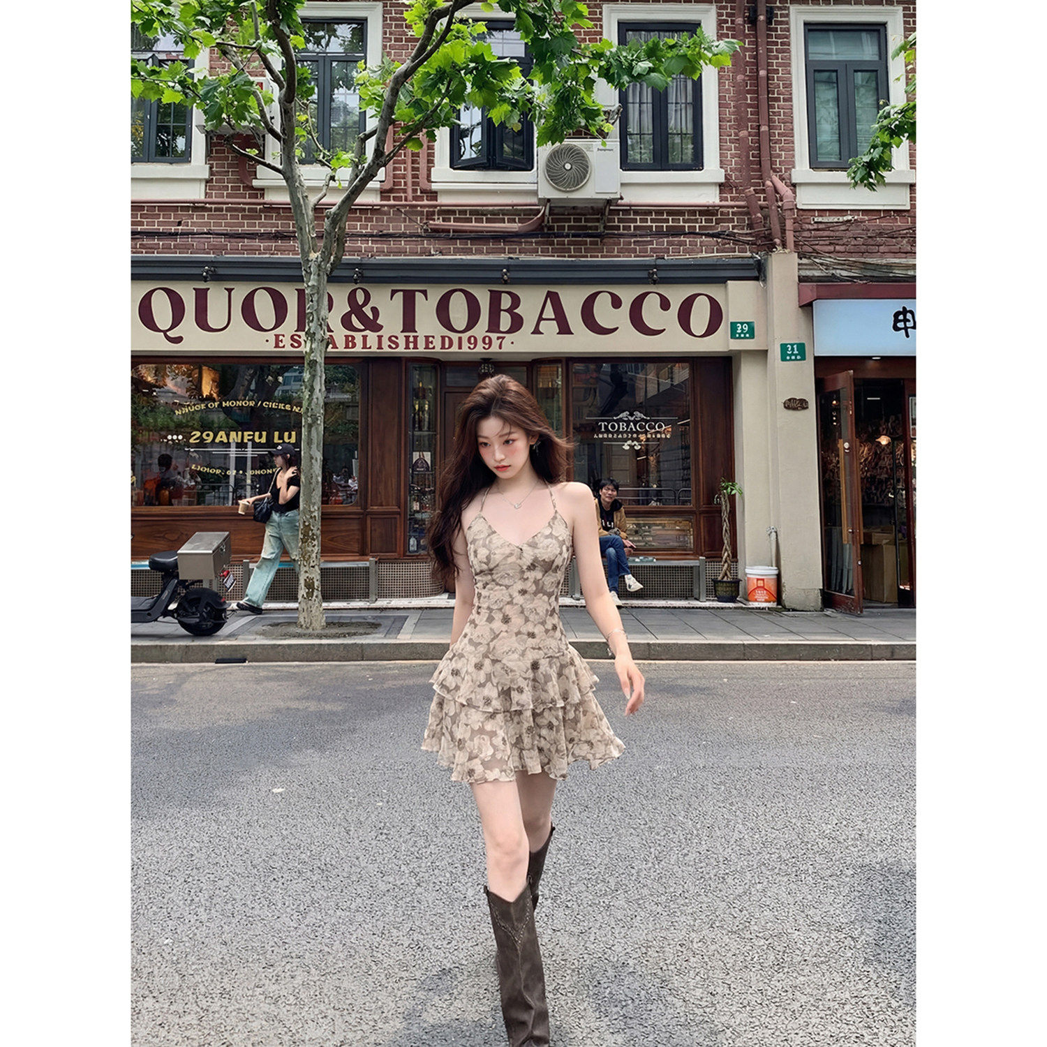 纯欲风碎花吊带连衣裙女夏季20连衣裙