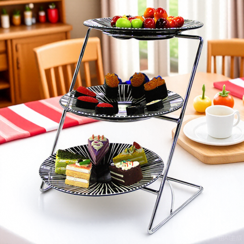 多层精致自助餐三层糕点盘甜品