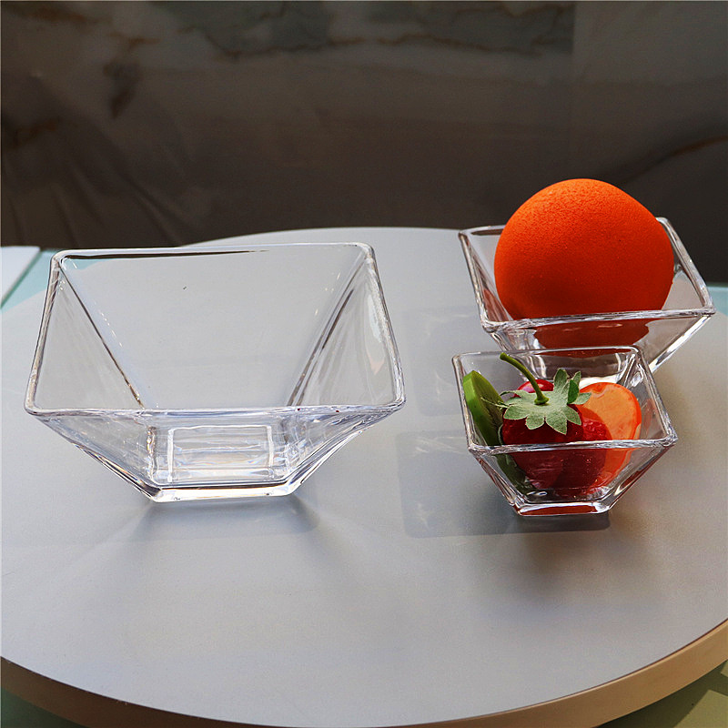 2025新款方形水晶玻璃碟沙拉碗