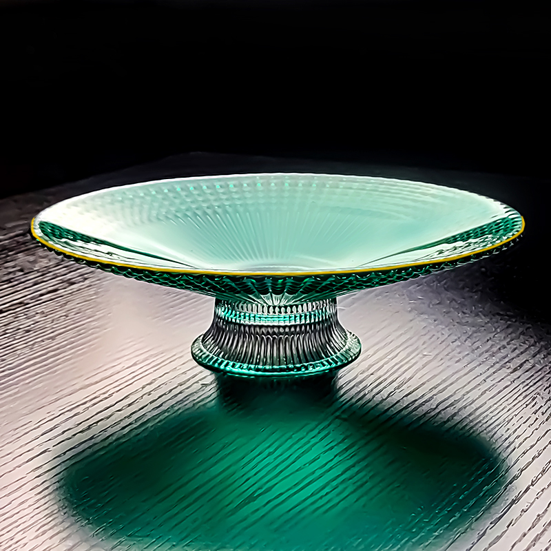 2025新款水晶玻璃碟水果盘高脚精致小果盘轻奢高档高级感高颜值