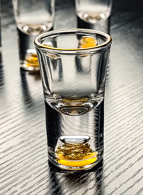 水晶玻璃15ml毫升三钱酒盅白酒杯小酒杯3钱子弹一口金箔家用高端