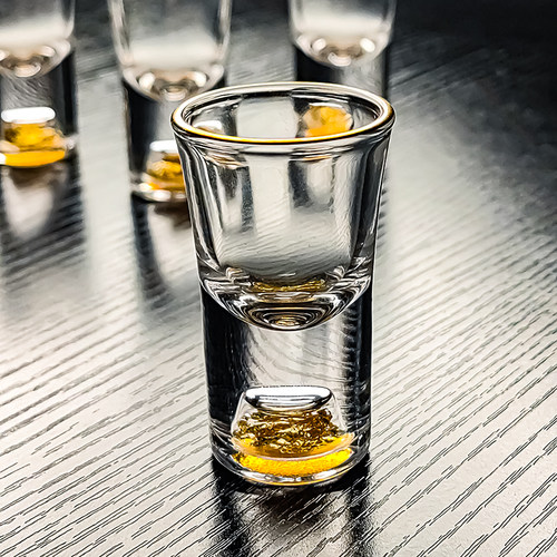 水晶玻璃15ml毫升三钱酒盅白酒杯小酒杯3钱子弹一口金箔家用高端