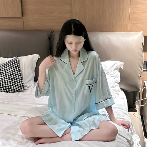 性感睡衣女款夏季冰丝衬衫睡裙