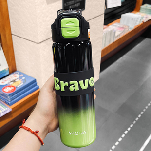 初中生保温杯男生2024新款运动健身便携吸管水杯中学生水壶大容量