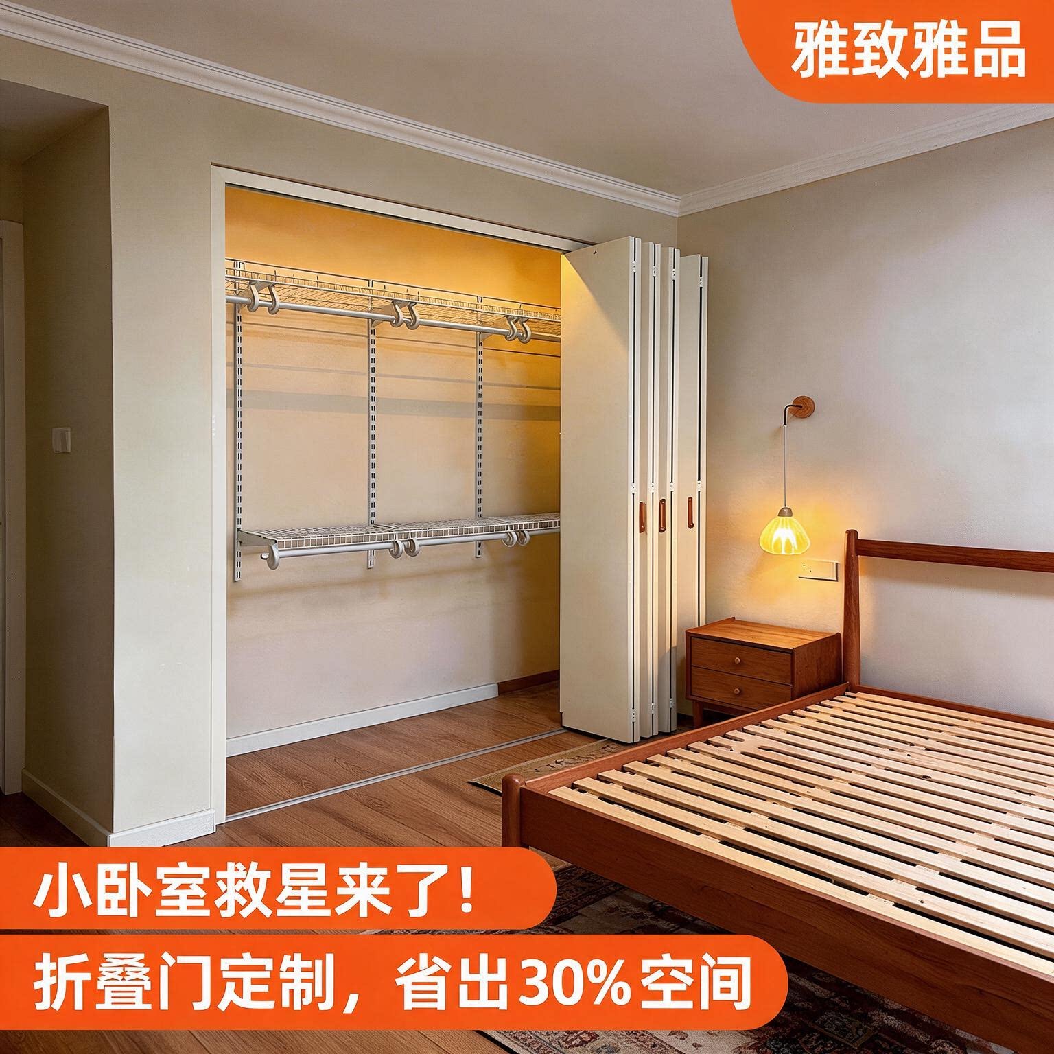 法式全铝实木折叠门板定制										