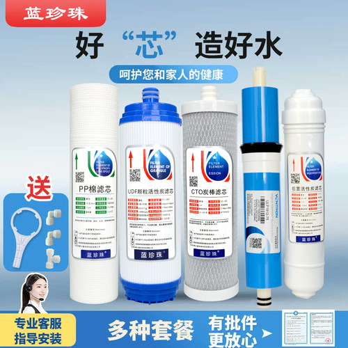 蓝珍珠10寸插口式滤芯套装净水器RU/RO185经典75通用过滤芯