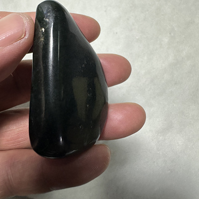 乌市真玉坊塔青黑羊脂玩玉手把