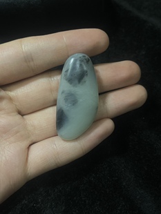 21g新疆和田玉籽料墨玉青花 黑白分明随形吊坠挂件可打眼佩戴送礼